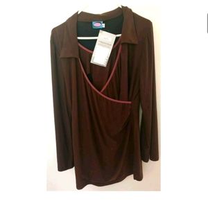 NWT Majamas Size XL Nursing Top The Wrap Tunic